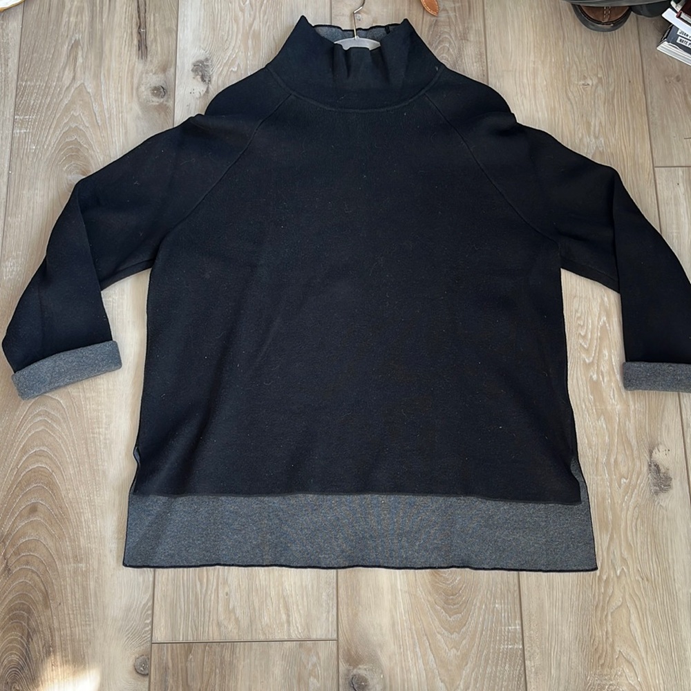 Reiss Chloe Double Color Nigh Neck Sweater Black Size Small
